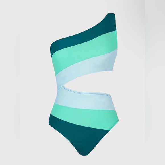 CUPSHE One Shoulder Cutout One-Piece Swimsuit - Picture 4 of 9